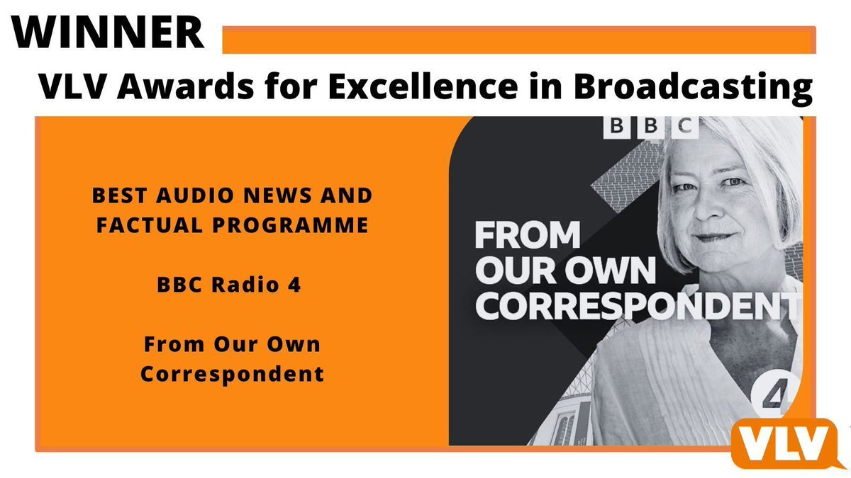 The Voice of the Listener and Viewer (VLV) (@vlvuk) on Twitter photo Huge congratulations to <a href="/serenatarling/">Serena Tarling</a> <a href="/BBCRadio4/">BBC Radio 4</a> #KateAdie & team behind #OurOwnCorrespondent who win the VLV Award for Best Audio News & Factual programme - a testament to journalists across the world providing insightful analysis & unique perspectives on global events 🏆 🌎 Huge congratulations to <a href="/serenatarling/">Serena Tarling</a> <a href="/BBCRadio4/">BBC Radio 4</a> #KateAdie & team behind #OurOwnCorrespondent who win the VLV Award for Best Audio News & Factual programme - a testament to journalists across the world providing insightful analysis & unique perspectives on global events 🏆 🌎