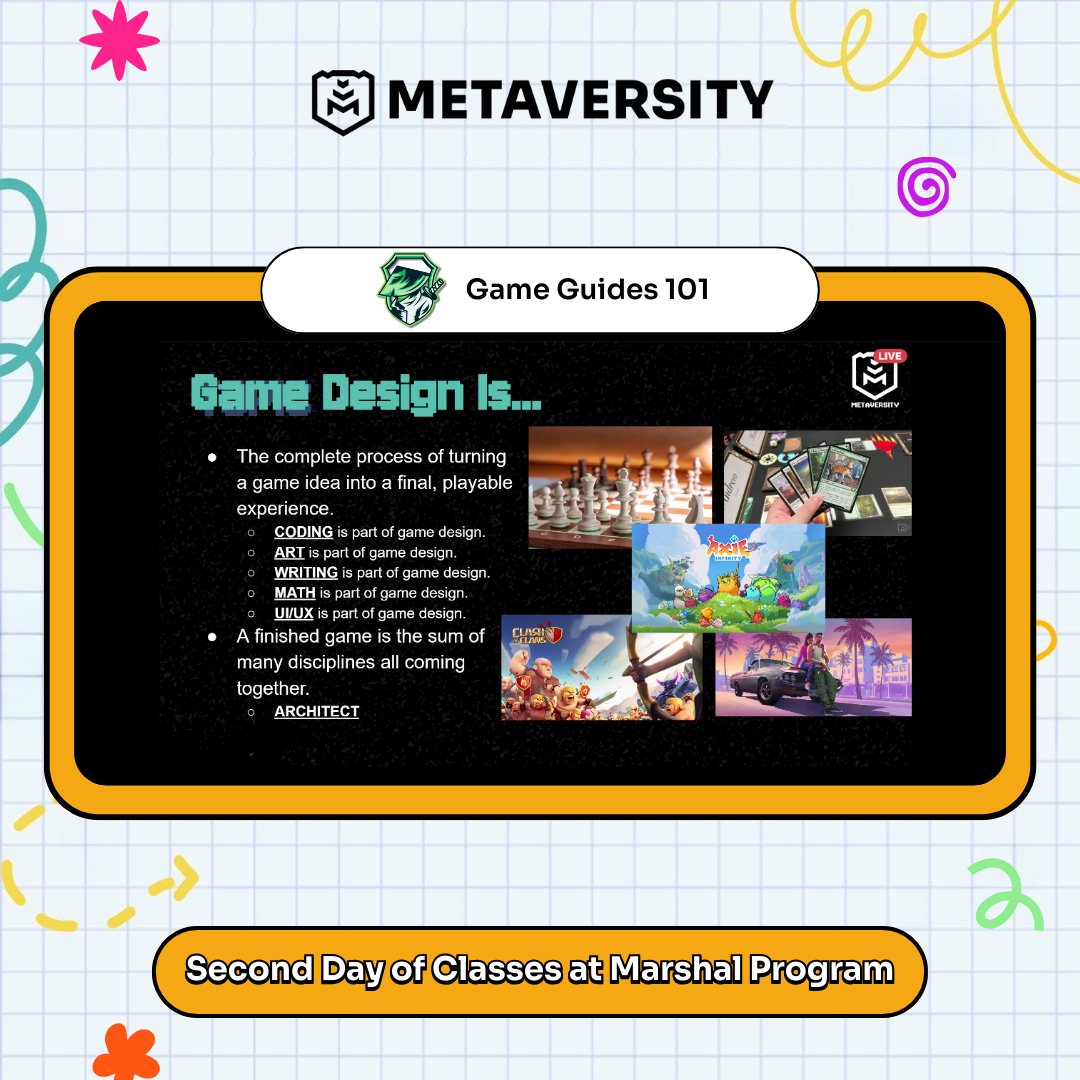 joinmetaversity's tweet photo. Week 2 classes for the Marshal Program are live! 💻

Our Marshals are now diving into persona building, exploring game guides, practicing graphic design, and learning how to manage thriving communities.

These are the skills that shape tomorrow’s digital leaders. Let’s go, Marshals! 🚀