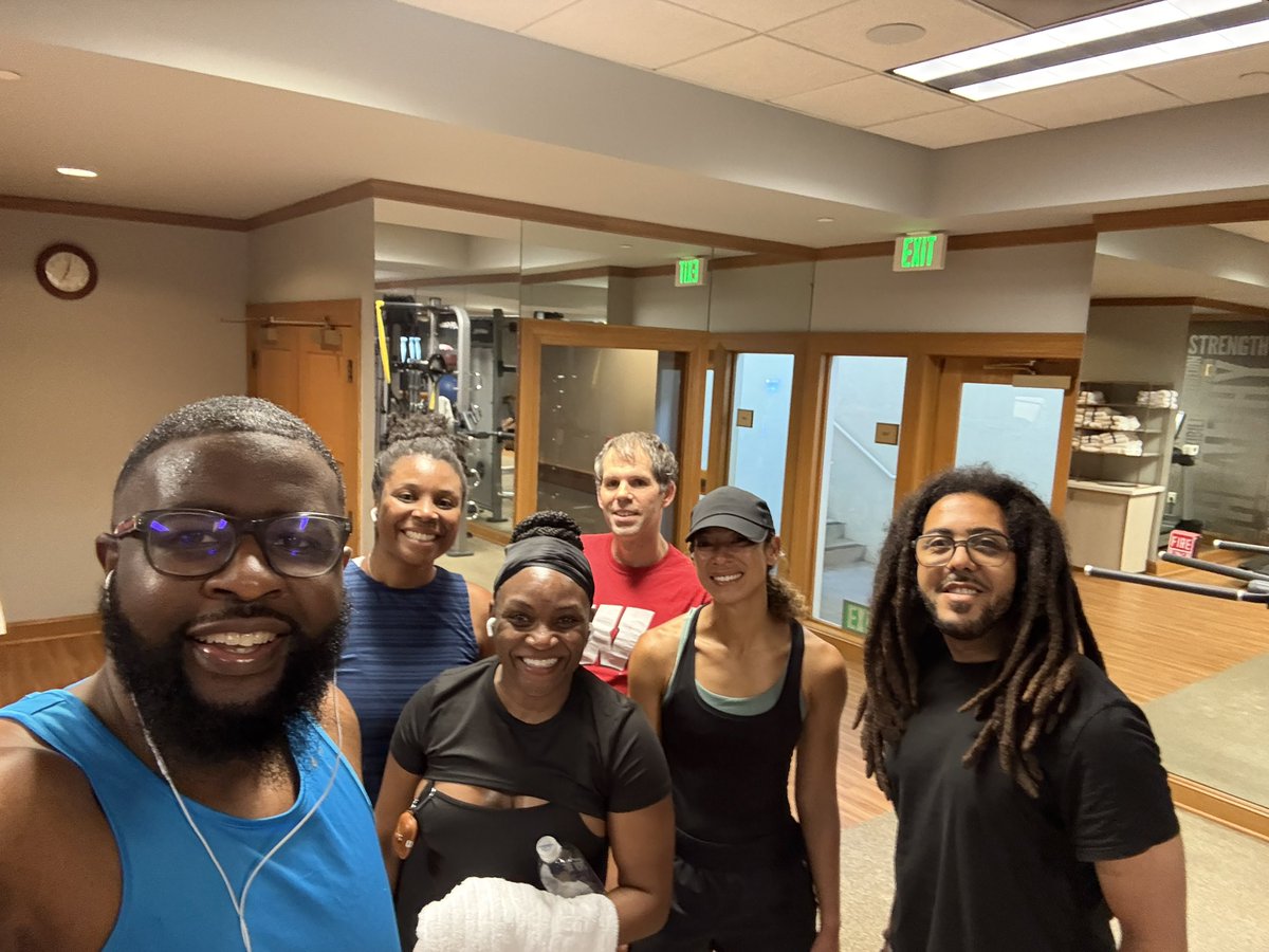 KizzyPhD (@kizzyphd) on Twitter photo The <a href="/ChanZuckerberg/">Chan Zuckerberg Initiative</a> meeting has unlocked a new scientific meeting code: everyone met at the gym 1 hour before breakfast. It’s soooo motivating and fun! Today, we try to take a picture BEFORE we sweat. The <a href="/ChanZuckerberg/">Chan Zuckerberg Initiative</a> meeting has unlocked a new scientific meeting code: everyone met at the gym 1 hour before breakfast. It’s soooo motivating and fun! Today, we try to take a picture BEFORE we sweat.