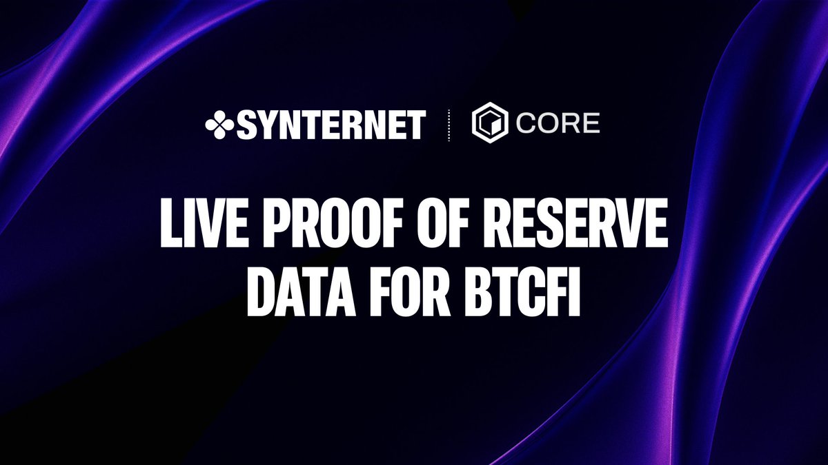 synternet_com's tweet photo. Synternet x @Coredao_Org: wBTC Proof-of-Reserves integration is now live ⚡️

Core now uses Synternet’s real-time data streams to monitor wBTC reserves continuously - no oracles, no lag.

Builders can detect anomalies instantly and automate defenses.

https://t.co/AUDuZWyq8l https://t.co/PmsZKvQu6u