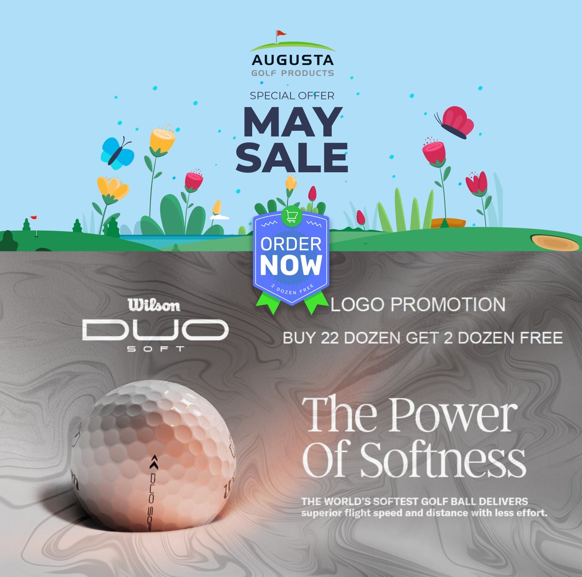 Augusta Golf (@augustagolfuk) on Twitter photo ⛳️ Golf Season Special – May Only! Buy 22 Dozen, Get 2 Dozen FREE Wilson Duo Soft! 🎯
Email sales@augustagolf.co.uk for more info 📥
#Augustagolf #Golfballs #WilsonGolf #Golfmerch #Golfdeals #Springoffer #Golf ⛳️ Golf Season Special – May Only! Buy 22 Dozen, Get 2 Dozen FREE Wilson Duo Soft! 🎯
Email sales@augustagolf.co.uk for more info 📥
#Augustagolf #Golfballs #WilsonGolf #Golfmerch #Golfdeals #Springoffer #Golf