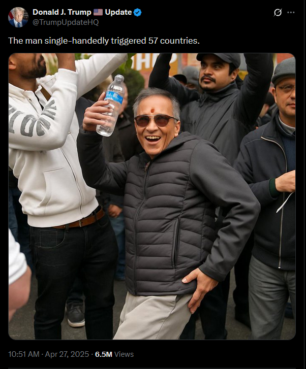 Most of these engagement farming accounts—like "Donald Trump Update", "JD Vance News", and others—are run by small groups or individuals in India. While most of their content focuses on the US, they occasionally slip in some pro-India posts.

A single post like this can be worth