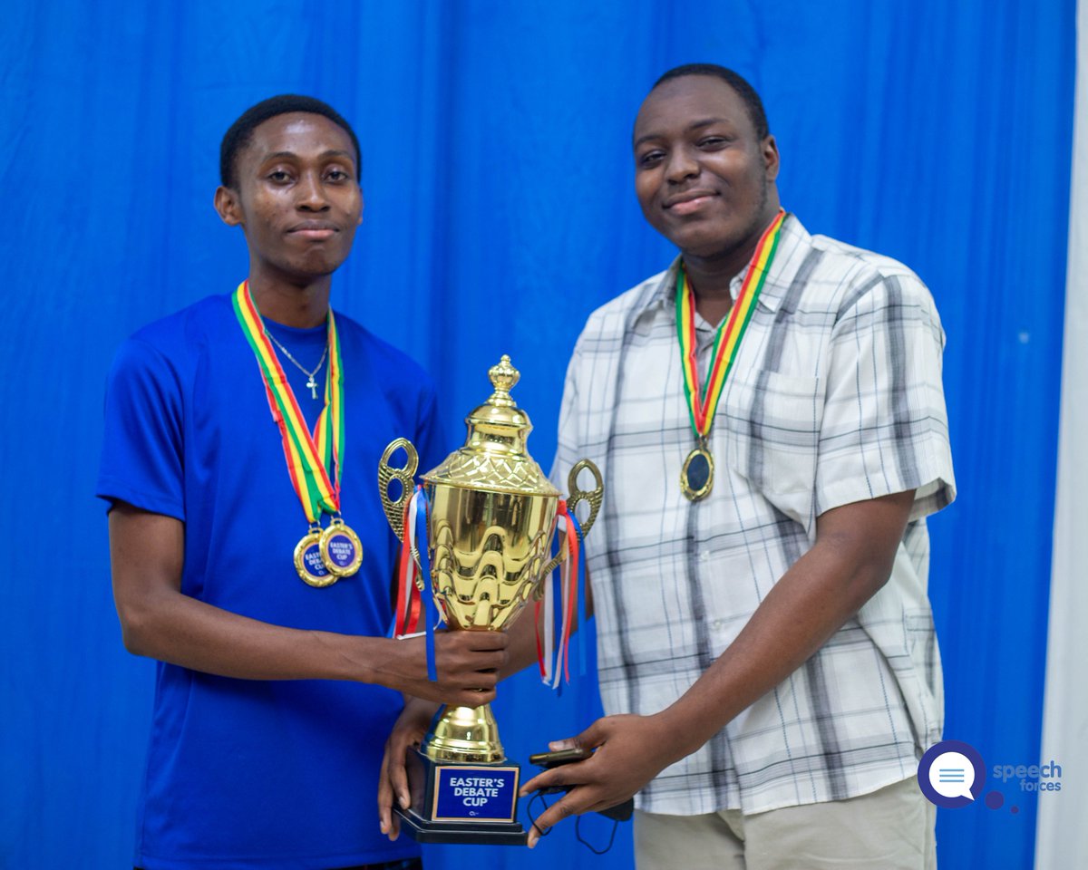 speechforcesorg's tweet photo. April wrapped up with #EastersCup2025 at @universityofghana 🎉
Congrats to Open Champions; @AddoObengOpoku Agyemang & @PrinceDennisAttisu (KNUST), and all awardees! 🏆
Thanks to all the participants, volunteers, and adjudicators who made this #easters one to remember. https://t.co/lVqLWyarh1