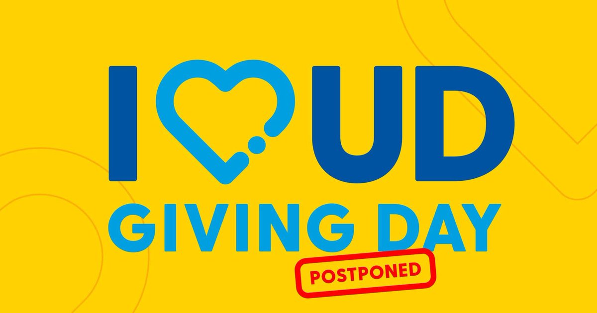 I Heart UD Giving Day, originally scheduled for today, April 30, is being postponed until a later date. Please stay tuned for more information.