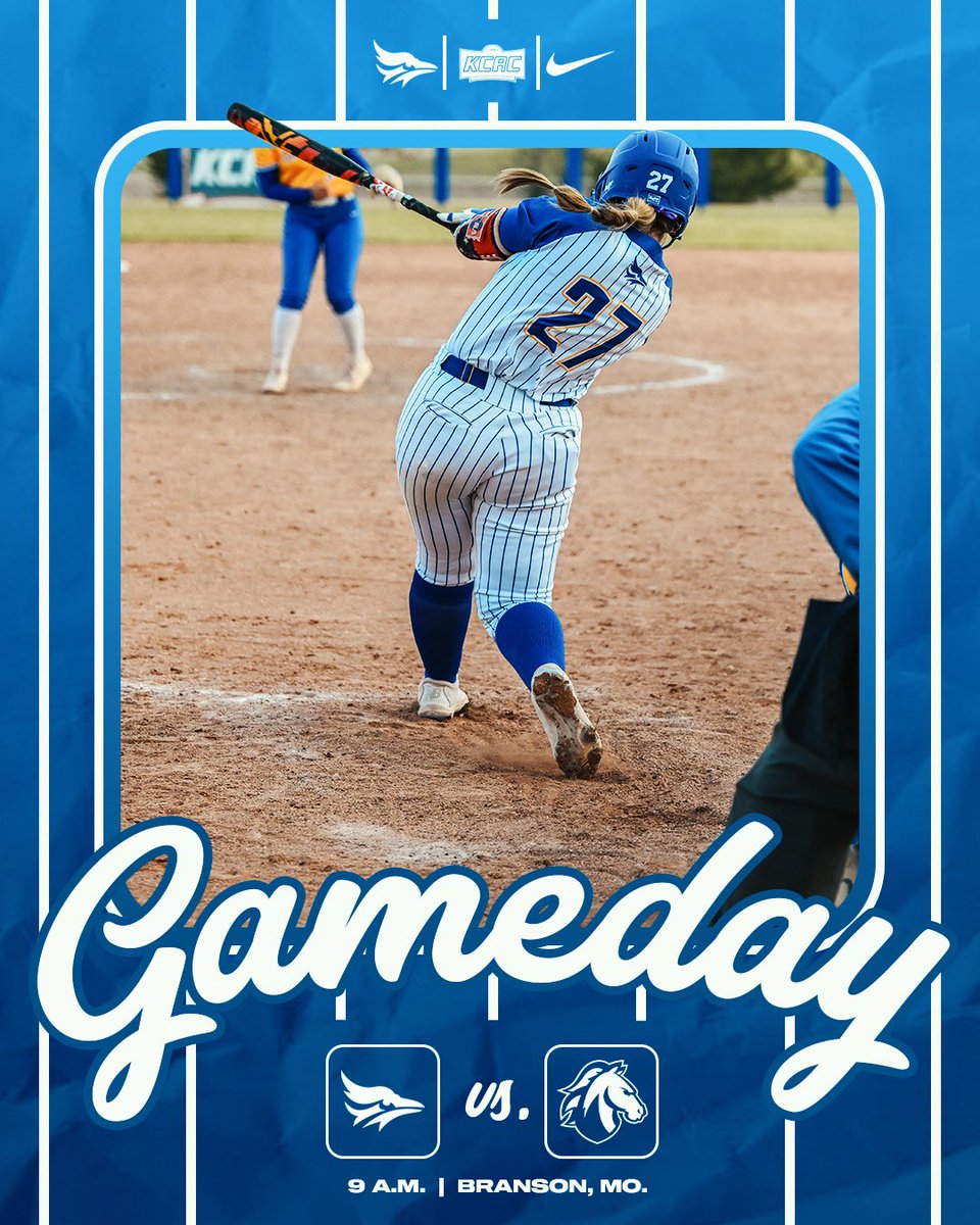 𝙃𝙀𝙍𝙀 𝙒𝙀 𝙂𝙊𝙊𝙊𝙊𝙊.  🥎

🆚 | Evangel University   
⏰ | 9:00 a.m. 
📍 | Branson, Mo. 
🏟️ | Branson RecPlex 
🖥️ | kcacnetwork.com/?B=2393915
