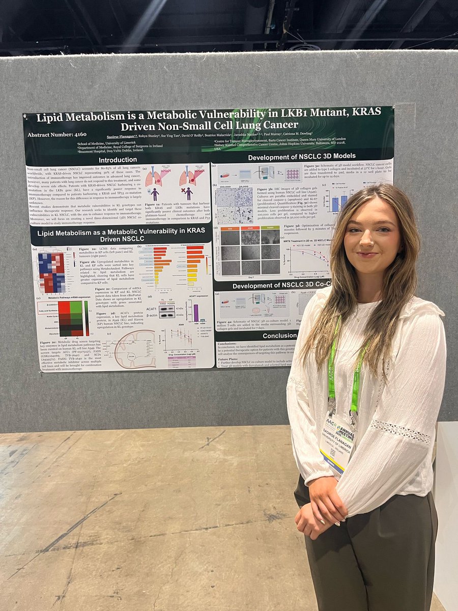 CatríonaMDowling PhD (@drcdowling) on Twitter photo Well done to <a href="/saoirsefl/">❁ Saoirse ❁</a> presenting her wonderful work #AACR25
Thank you to <a href="/AlCRIproject/">All-Island Cancer Research Institute (AICRI)</a> for funding this work.
<a href="/CancerCentreIre/">Beaumont RCSI Cancer Centre</a> <a href="/RCSI_Irl/">RCSI</a> <a href="/UL/">University Of Limerick</a> Well done to <a href="/saoirsefl/">❁ Saoirse ❁</a> presenting her wonderful work #AACR25
Thank you to <a href="/AlCRIproject/">All-Island Cancer Research Institute (AICRI)</a> for funding this work.
<a href="/CancerCentreIre/">Beaumont RCSI Cancer Centre</a> <a href="/RCSI_Irl/">RCSI</a> <a href="/UL/">University Of Limerick</a>