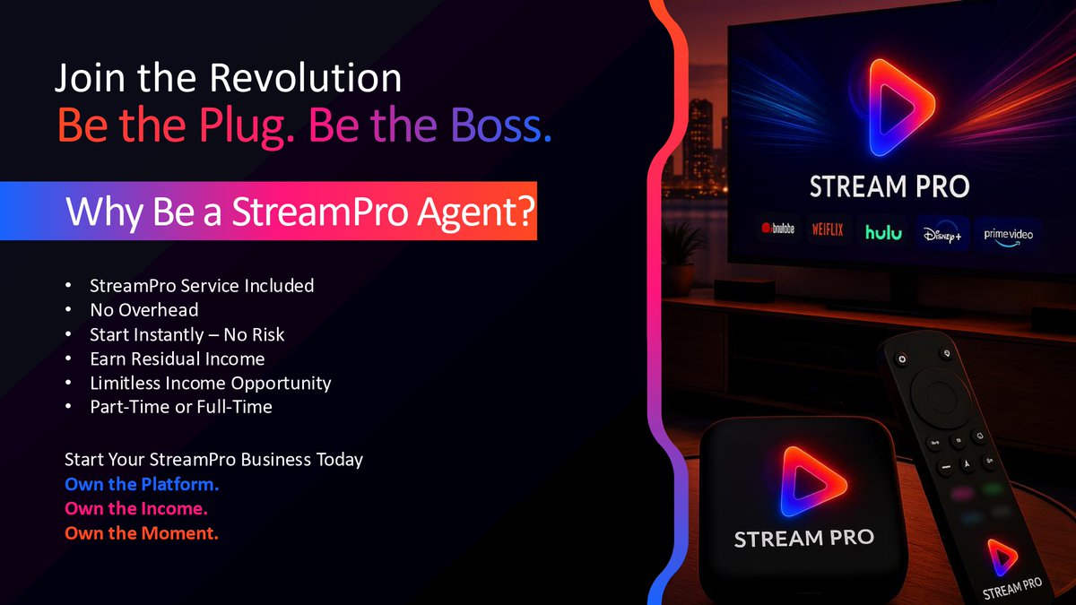 marketerssource's tweet photo. Revolution of Excelent Streaming Service is here NOW. Switch to Stream Pro Live Today! Watch More - Pay Less! 50% Less
https://t.co/AAEzUdlDVQ
Join our team for fast growth and prosper! #watchmore #payless #streaming #livetv #streampro https://t.co/3gKtyi9Gyb
