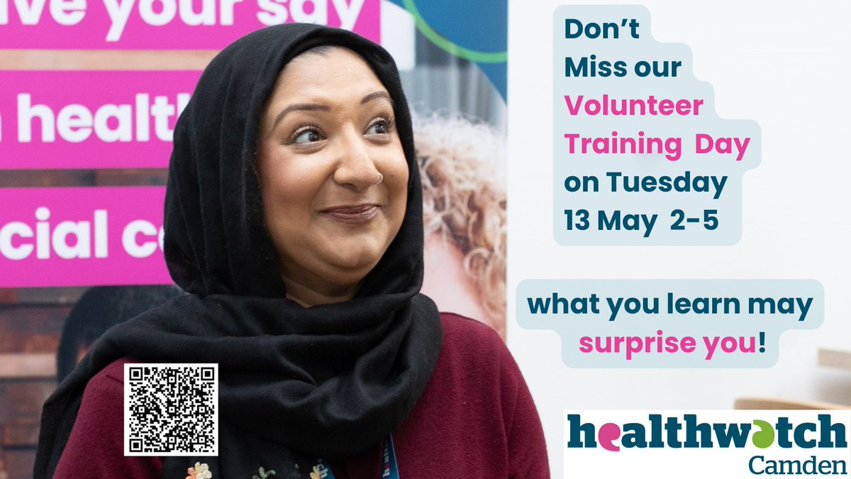 Are you interested in making a difference?    Then don’t miss our Volunteer Training Day: Tuesday 13th May 12-5pm. 

• train to be one of our volunteers 
• learn new skills  
• enjoy a free lunch 

St Pancras &amp; Somers Town Living Centre 2 Ossulston St NW1 1DF

<a href="/CamdenCouncil/">Camden Council</a>