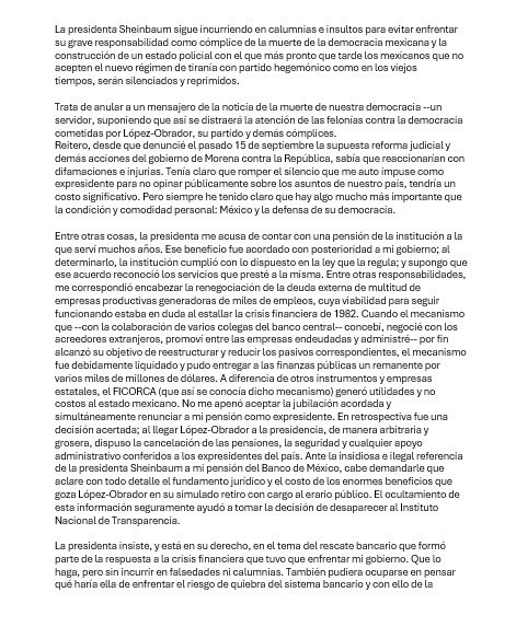 azucenau's tweet photo. 🚨 “La presidenta sigue incurriendo en calumnias”: Ernesto Zedillo le contesta, de nuevo, a Sheinbaum 

Aquí su nuevo mensaje 👇🏼 https://t.co/ezAJtvsXYT