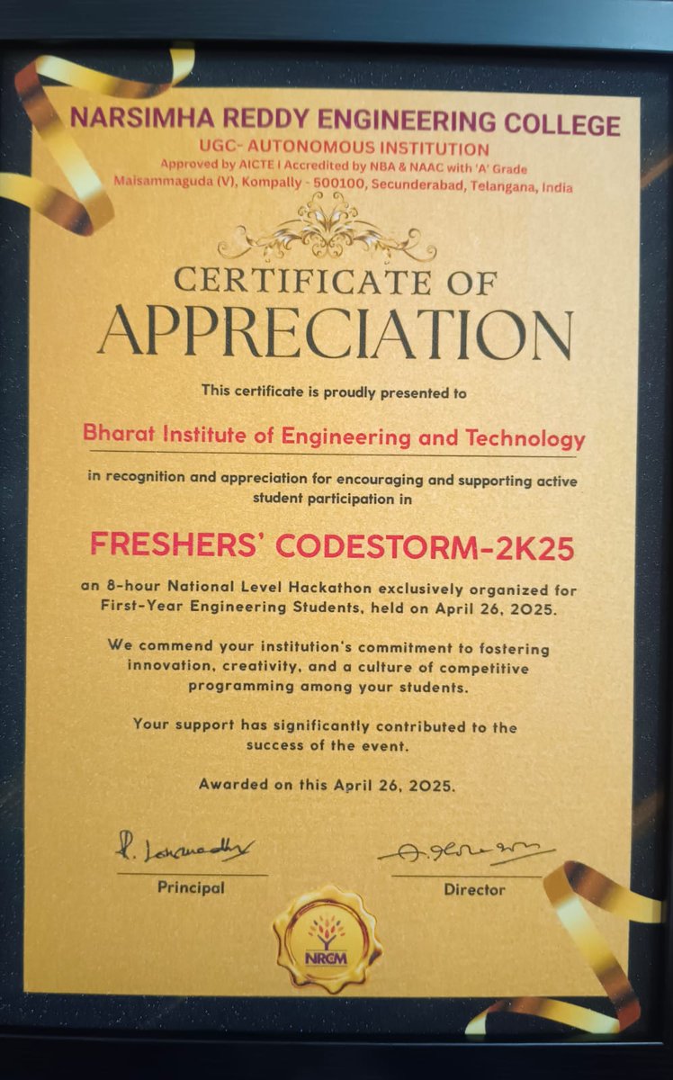 Bharat Institute of Engineering and Technology tweet media