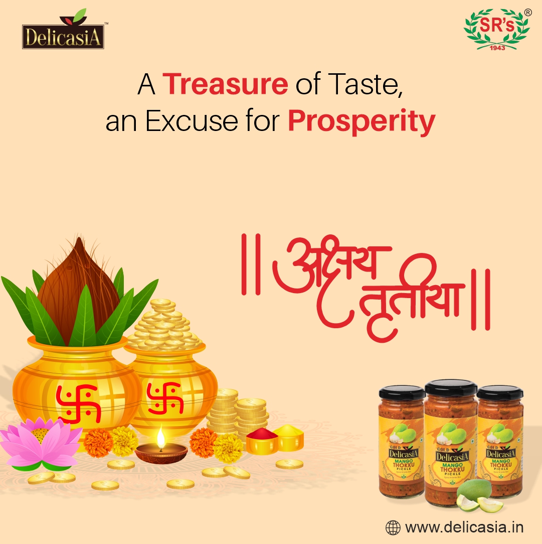 sharantandon's tweet photo. 🌟 This Akshaya Tritiya, bring home a Treasure of Taste and invite Prosperity to your plate!
Celebrate the occasion with DelicasiA's rich and flavorful pickles 
#AkshayaTritiya #DelicasiA #TreasureOfTaste #Prosperity #FestiveFlavours #MangoPickle #TraditionWithTaste https://t.co/u0AFZgH94S