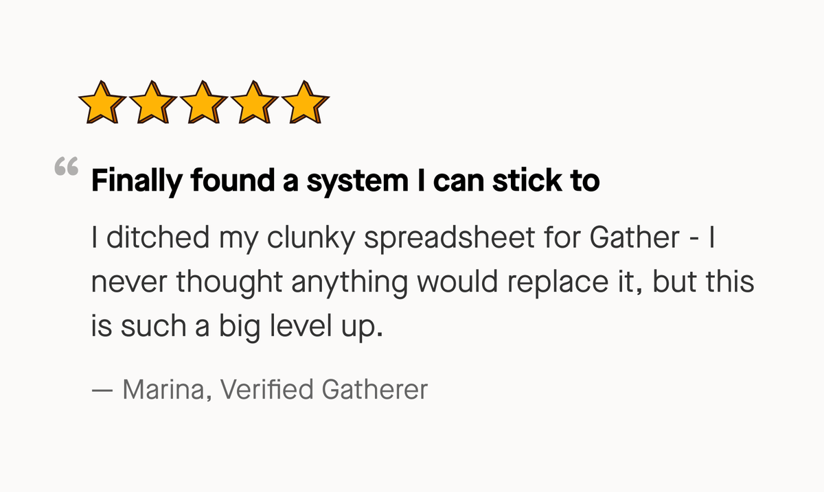 “Finally found a system I can stick to” – 5 star review by Marina