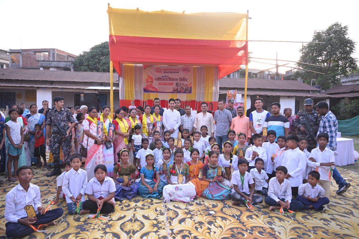RajuBistaBJP's tweet photo. Today, I addressed the children and youths from Tarijote, Balason Colony, Bari Lachka, New Rangia, Tari Balason Colony,Nengtichhara Jitu, Jyotirmoy Colony, Matigara, Baromohan Singh Jote, Kadamtala, villages Atharakhai Mandal, under the Matigara-Naxalbari Constituency who are undergoing the "Personality Development Program," organised by the Surya Foundation. 

Surya Foundation has been dedicated to village development for the past 33 years, working in areas like education, culture, health, self-reliance, and the environment.

In Darjeeling alone, 112 cultural centers and 32 youth clubs are active, helping children and youth develop skills and values. Through Sanskar Kendras, public awareness has grown, and children are learning through activities like science experiments, art and craft, jugaad from junk, painting, map reading, and making clay toys, which are boosting their creativity and reasoning abilities. Yoga and physical activities are improving their physical health as well, and they are practicing good health and hygiene, public speaking and actively participating in various social services.

In today's program 82 participants showcased their talents from singing patriotic songs, dances, to sharing their experiences about the Personality Development Camp. 

I am very happy to note and applaud the hard-work, sincerity and dedication displayed by these youths for learning various skills, and I am confident they will go on to do great things in life.