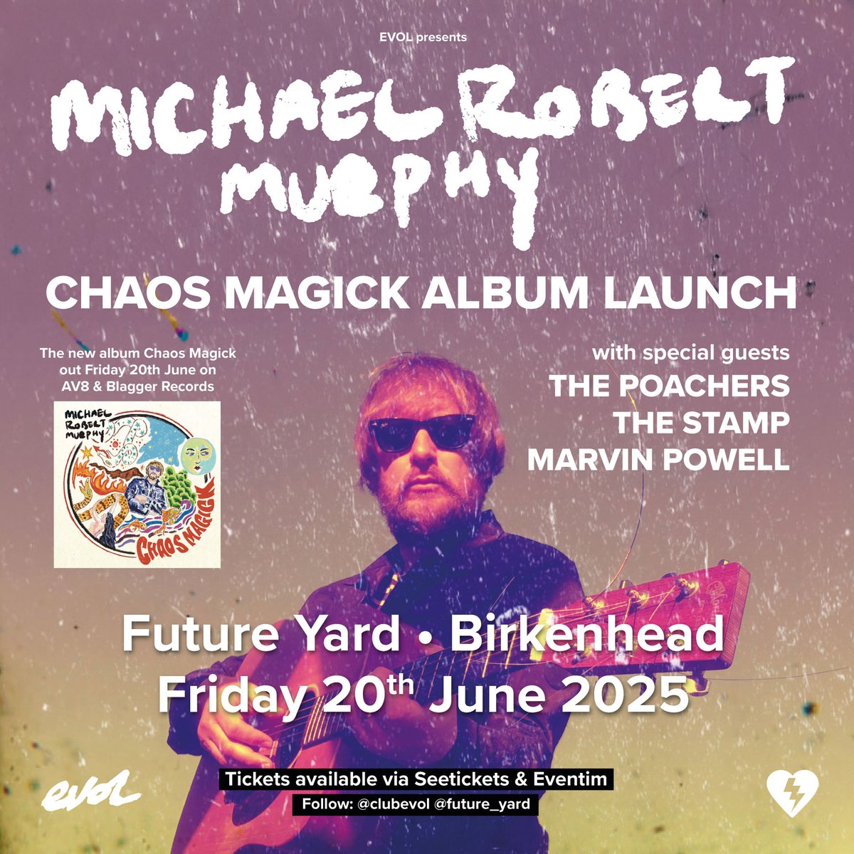 EVOL (@clubevol) on Twitter photo The <a href="/MRobertMurphy/">Michael Robert Murphy</a> Chaos Magick launch show on home turf, Friday June 20th <a href="/future_yard/">Future Yard</a> + special guests <a href="/the_poachers/">ItsThePoachers</a>, <a href="/ThestampbandUK/">The Stamp Band</a> & <a href="/marvpowellmusic/">Marvin Powell</a>!
Stream the latest single "Prometheus Fountain" ft. <a href="/paul__molloy/">Paul Molloy</a> NOW: ditto.fm/prometheus-fou…
TIX: seetickets.com/event/michael-… The <a href="/MRobertMurphy/">Michael Robert Murphy</a> Chaos Magick launch show on home turf, Friday June 20th <a href="/future_yard/">Future Yard</a> + special guests <a href="/the_poachers/">ItsThePoachers</a>, <a href="/ThestampbandUK/">The Stamp Band</a> & <a href="/marvpowellmusic/">Marvin Powell</a>!
Stream the latest single "Prometheus Fountain" ft. <a href="/paul__molloy/">Paul Molloy</a> NOW: ditto.fm/prometheus-fou…
TIX: seetickets.com/event/michael-…