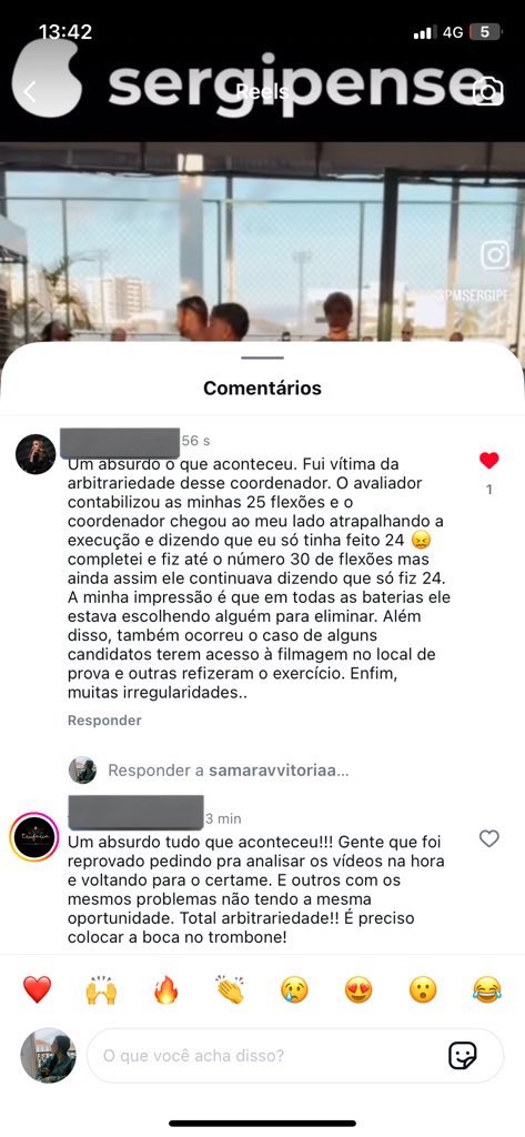 Os candidatos estão supostamente fazendo TUDO correto no TAF da PMSE e a banca eliminando. Fora avaliadores q treinaram alunos supostamente avaliando os mesmos e candidatas refazendo provas e outras não! 

O <a href="/governosergipe/">Governo de Sergipe</a> precisa se posicionar! 

itnet.com.br/noticia/candid…