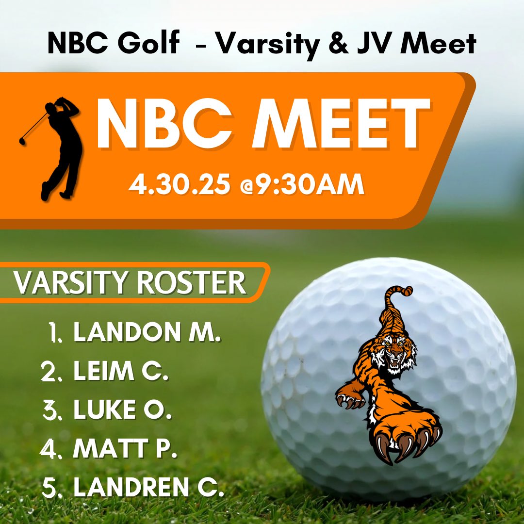The golf team has their home invite today! It will be a shotgun start at 10:30. Live scoring is on golf genius GGID#- 25NBCINVITE