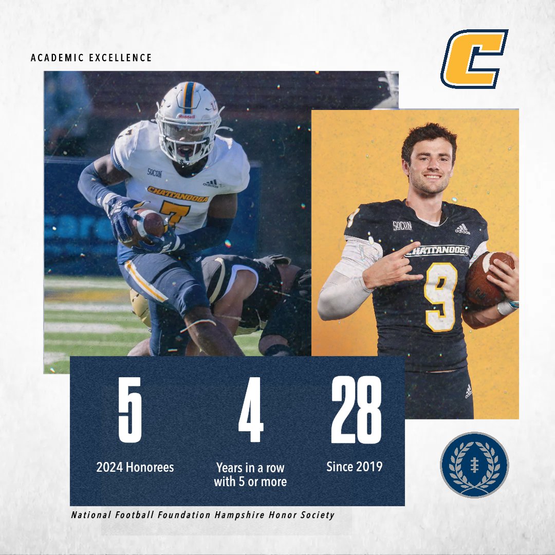 Chattanooga Football (@gomocsfb) on Twitter photo Congrats to our grads from 2024 squad earning place in the @NFF Hampshire Honor Society.
<a href="/GoMocs/">Chattanooga Mocs</a>.com story: bit.ly/3ELPOIQ Congrats to our grads from 2024 squad earning place in the @NFF Hampshire Honor Society.
<a href="/GoMocs/">Chattanooga Mocs</a>.com story: bit.ly/3ELPOIQ