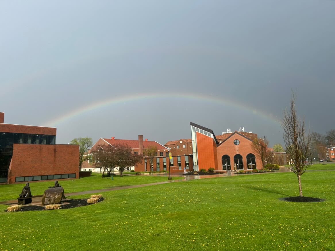 Morning you Cheap Basterds, T- 2 days till Spring Weekend‼️ and we gotta good luck rainbow over campus this morning, what more could you ask for?