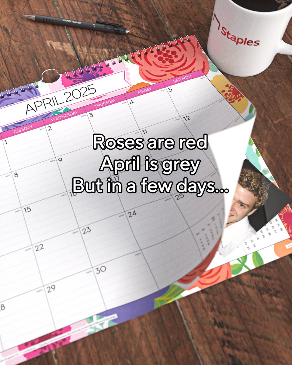 StaplesStores's tweet photo. We’re JUSTIN time with this one. #itsgonnabemay https://t.co/XDniFfocat