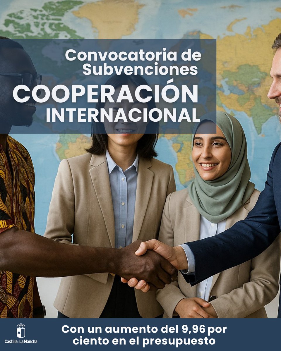 Bienestar Social CLM (@bienestarclm) on Twitter photo 🌍Abierta la convocatoria de subvenciones de cooperación internacional
Con un presupuesto de 2,6M€ el <a href="/gobjccm/">Gobierno de Castilla-La Mancha</a> refuerza su compromiso con las ONGDs que trabajan por un mundo más justo y sostenible.
👉Plazo abierto. Toda la info en el Diario Oficial:
docm.jccm.es/docm/detalleDo… 🌍Abierta la convocatoria de subvenciones de cooperación internacional
Con un presupuesto de 2,6M€ el <a href="/gobjccm/">Gobierno de Castilla-La Mancha</a> refuerza su compromiso con las ONGDs que trabajan por un mundo más justo y sostenible.
👉Plazo abierto. Toda la info en el Diario Oficial:
docm.jccm.es/docm/detalleDo…