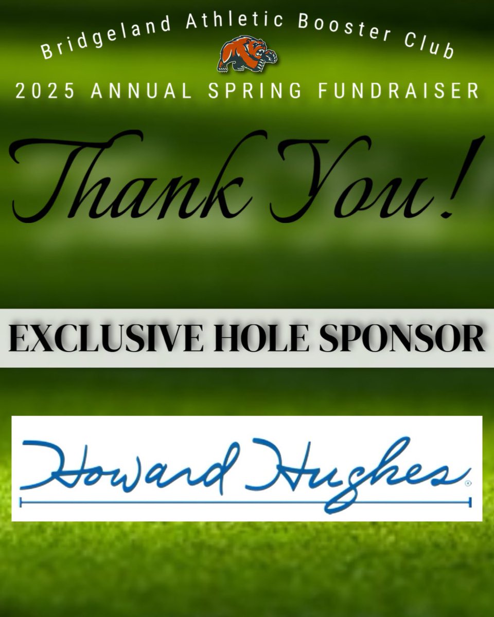 Let’s hear it for another ✨SPONSOR SPOTLIGHT✨! THANK YOU ✨HOWARD HUGHES✨ for supporting our annual fundraiser and helping to make it a success! We greatly appreciate your continued support for Bridgeland Athletics and all our amazing athletes!!!
