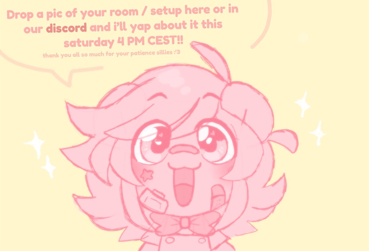 Returning this SATURDAY with a special ROOM REVIEW stream to say thanks to you all for your patience and suppport 🩵 🥹

Drop your room pics here or in our server!! 👀✨