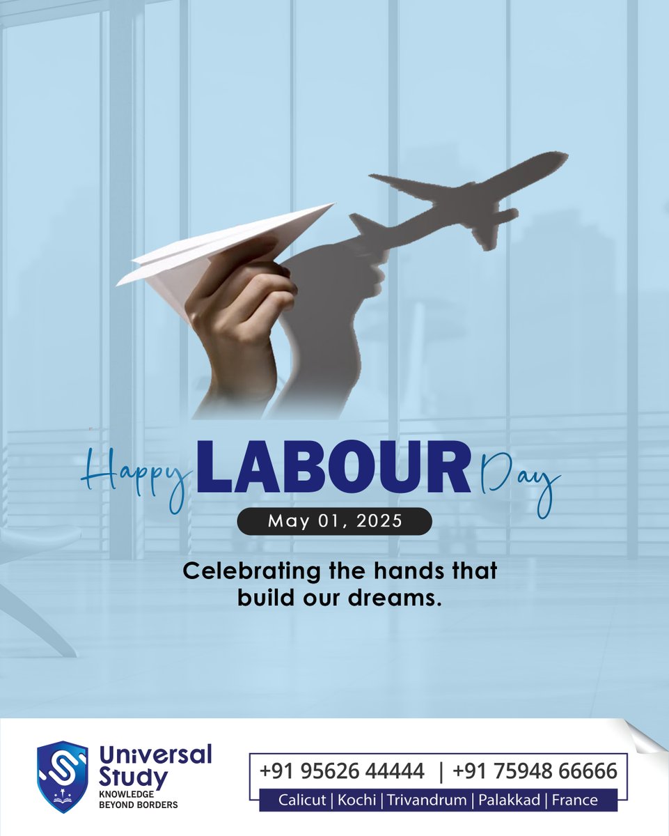 Study79364Study's tweet image. This Labour Day, we salute the relentless dedication behind every student&apos;s journey abroad. Here&apos;s to the hands that turn dreams into global realities. 🌍🎓✈️

#UniversalStudy #languagestudio #LabourDay #StudyAbroad #GlobalEducation #DreamsTakeFlight #ThankYouTeam