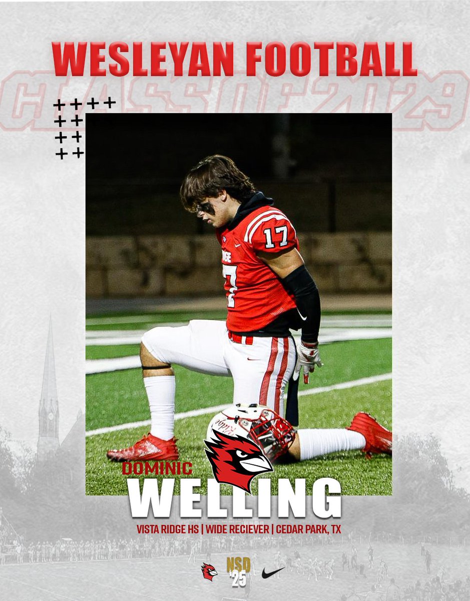 Wesleyan University Football (@wes_football) on Twitter photo ‼️WELCOME THE CLASS OF 2029‼️
Dominic Welling
Cedar Park, TX
X: x.com/DominicWelling2
Hudl: hudl.com/v/2QEbna
#RollCards ‼️WELCOME THE CLASS OF 2029‼️
Dominic Welling
Cedar Park, TX
X: x.com/DominicWelling2
Hudl: hudl.com/v/2QEbna
#RollCards