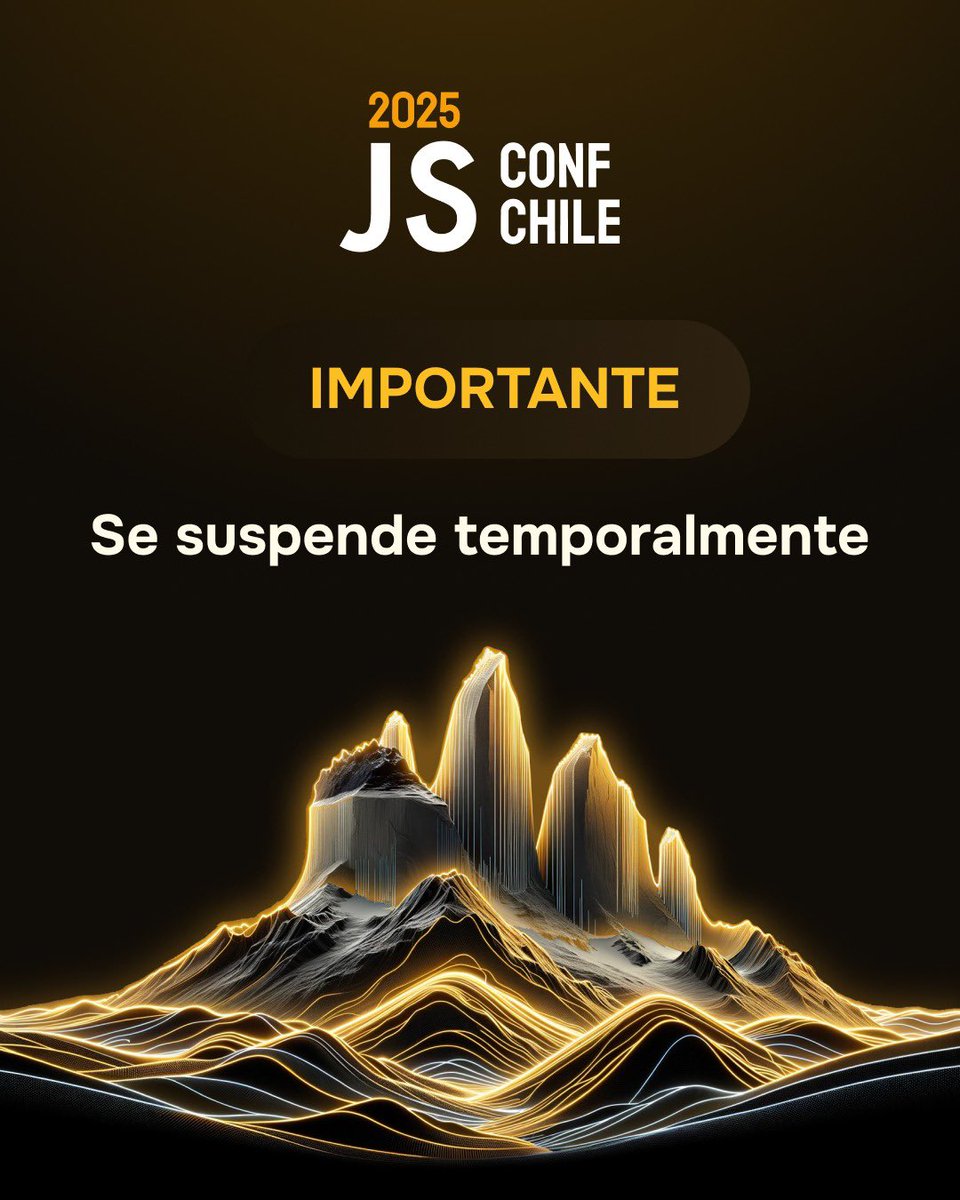 jsconfcl's tweet image. Este año no podremos realizar la tercera edición de JSConf Chile