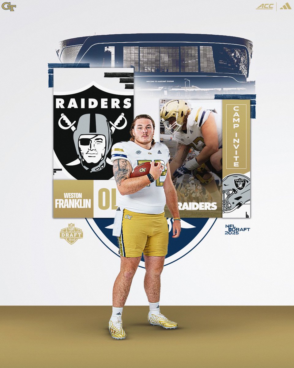 Georgia Tech Football (@georgiatechfb) on Twitter photo From The Flats to Vegas, baby! ๐ฒ
<a href="/wfranklin_2021/">Weston Franklin</a> is heading to <a href="/Raiders/">Las Vegas Raiders</a> rookie camp.
#StingEm ๐ x #ProJackets From The Flats to Vegas, baby! ๐ฒ
<a href="/wfranklin_2021/">Weston Franklin</a> is heading to <a href="/Raiders/">Las Vegas Raiders</a> rookie camp.
#StingEm ๐ x #ProJackets