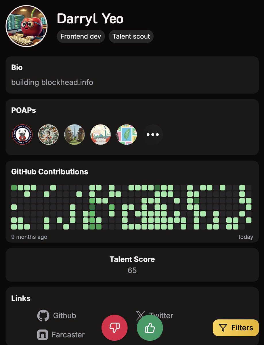 Damn profiles looking pretty with <a href="/poapxyz/">POAP - Bookmarks for your life</a> badges
&amp; <a href="/github/">GitHub</a> calendar