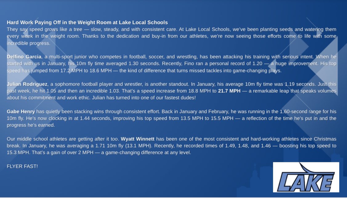 Lake Flyers Athletic Development tweet media