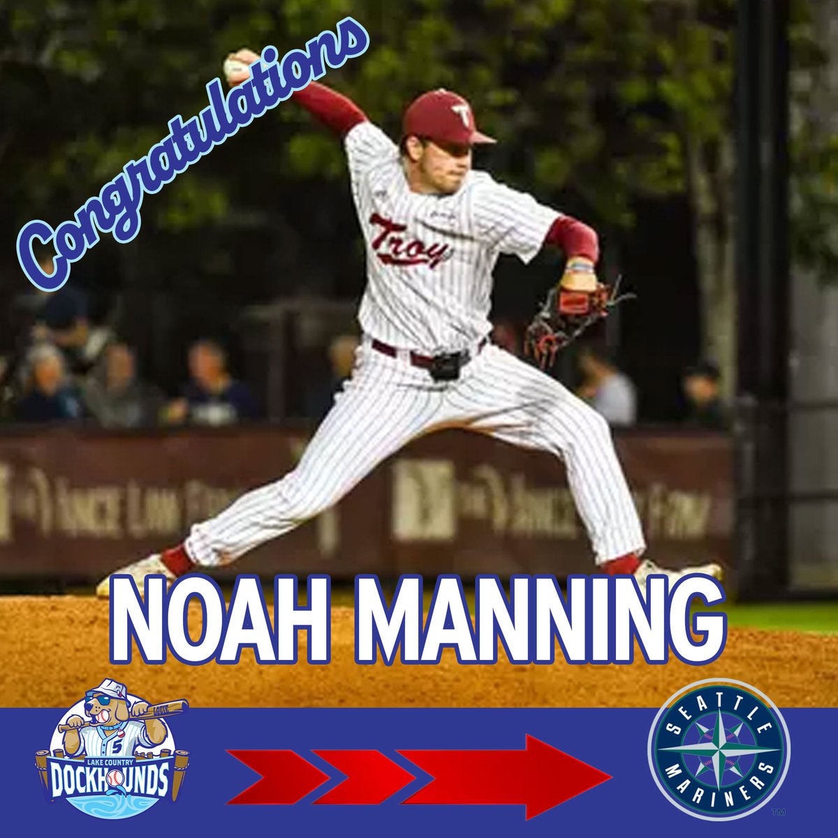 DockHounds's tweet photo. 🚨CONGRATULATIONS!🚨
We have 2 more DockHounds that are continuing their journey towards fulfilling a dream.

@jaallmer27  has been signed by the Boston Red Sox and Noah Manning has signed with the Seattle Mariners organization.
#HowlYeah https://t.co/DN4hudg4ck
