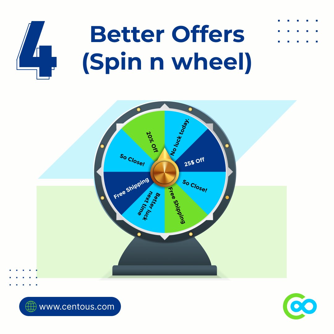 centous_sol's tweet photo. 4️⃣ 𝐄𝐧𝐠𝐚𝐠𝐞 𝐰𝐢𝐭𝐡 𝐫𝐞𝐰𝐚𝐫𝐝𝐬.
Spin the wheel offers are fun, interactive, and convert like magic.
Turn visitors into subscribers.
#landingpagedesign  #WebsiteConversion  #MobileFirstDesign  #ShopifySolutions  #SpinToWin  #centoussolutions https://t.co/rsdBWk2b7l