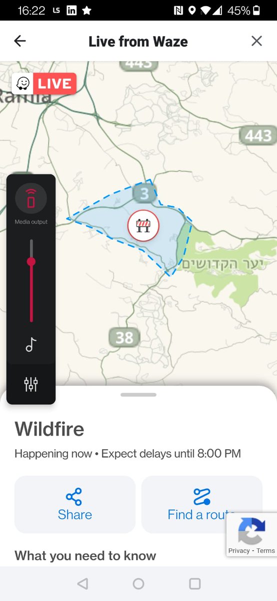 The area affected by the fires is from Latrun upto and including Jerusalem.
In addition much incitement on Palestinian SM to urge people to add to the fires.