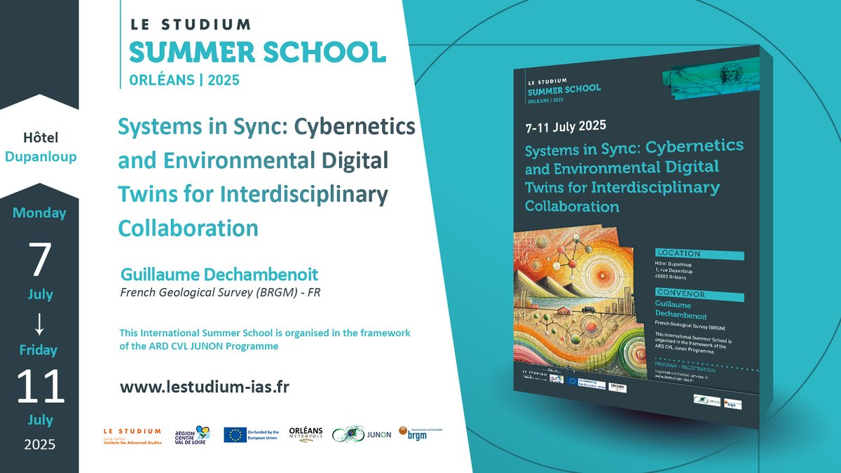 [LE STUDIUM Summer School]

Don't miss this opportunity to take part in the 'Cybernetics and Environmental Digital Twins for Interdisciplinary Collaboration' Summer School !

📅 7 - 11 July 2025 
📍Hôtel Dupanloup - Orléans

👉urlr.me/T73V2f