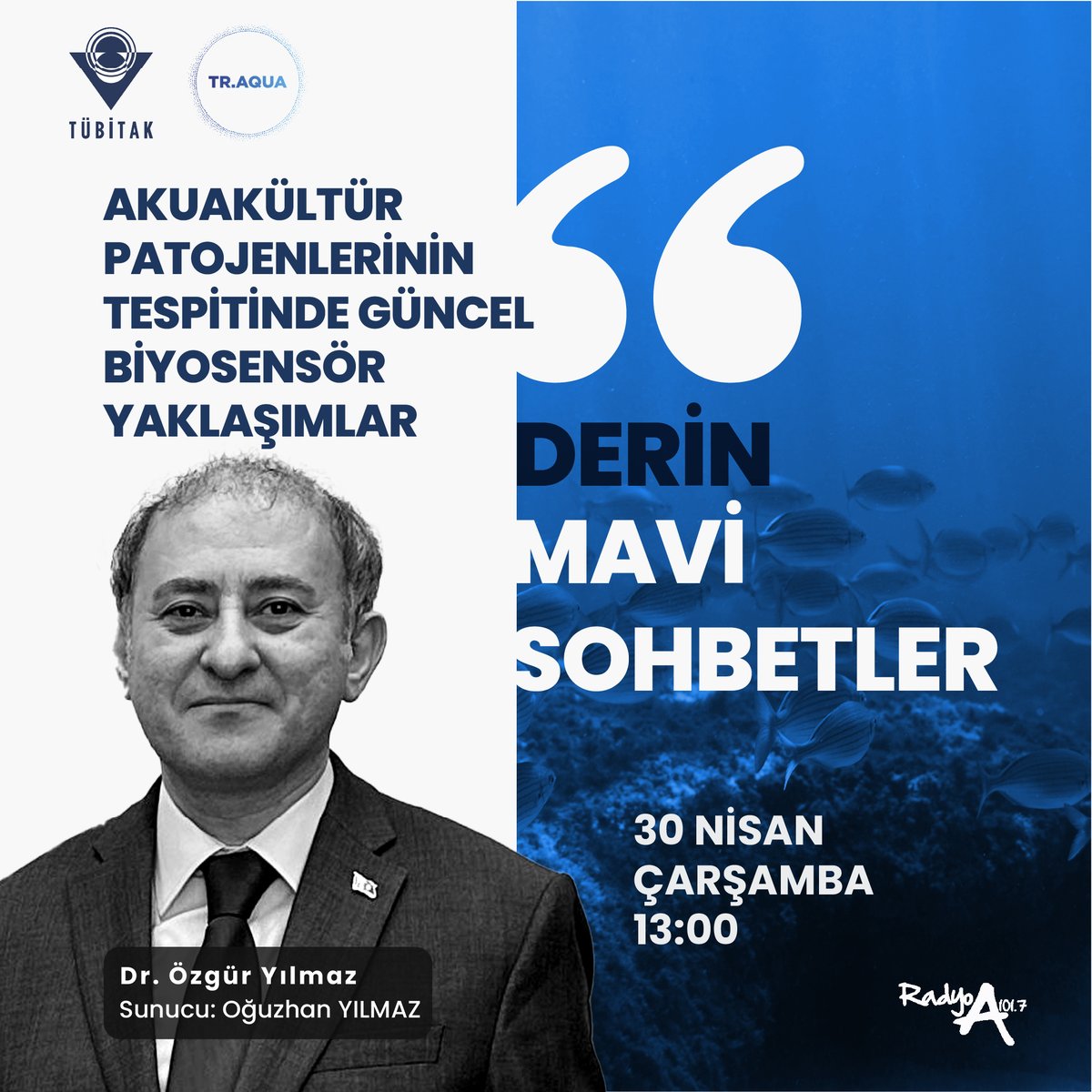 Dr. Özgür Yılmaz'ın konuk olduğu, Oğuzhan Yılmaz’ın sunumuyla gerçekleştirilen Derin Mavi Sohbetler programında  bu hafta  "Aquakültür Patojenlerinin Tespitinde Güncel Biyosensör Yaklaşımlar" başlığı ele alındı.