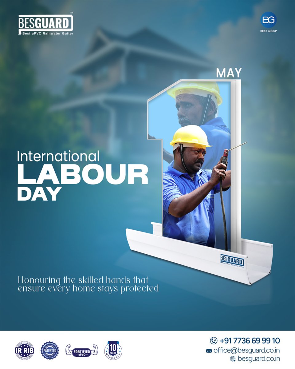 besguardin's tweet image. International Labour Day | May 1st
Today, we honour the strength, dedication, and craftsmanship of every worker behind the scenes.
At Besguard, we salute the skilled hands that protect every home with precision and pride.

#LabourDay #May1st #Besguard #BuildingWithPride
