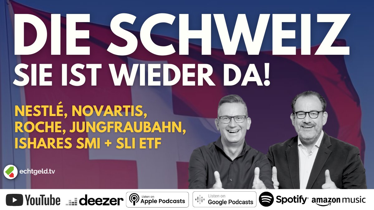 Comeback der Schweiz!
Nestlé, Novartis, Roche &amp; Jungfraubahn im Check. Dazu gibt's Tipps zur Währungsstrategie &amp; ETF SMI-Alternativen. ➔ Chancen nicht verpassen!

YouTube-Link:
📌 youtu.be/WTxWA9YCnRk
