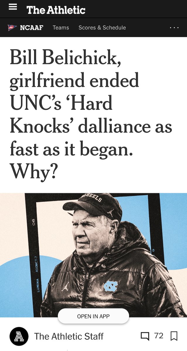 This morning’s Athletic article is a UNC nightmare: a high-profile media deal derailed by a 24-year-old with no official role, no registered company, and no leash from UNC—who somehow managed to kill a “Hard Knocks” docuseries before a single camera rolled. The result is a