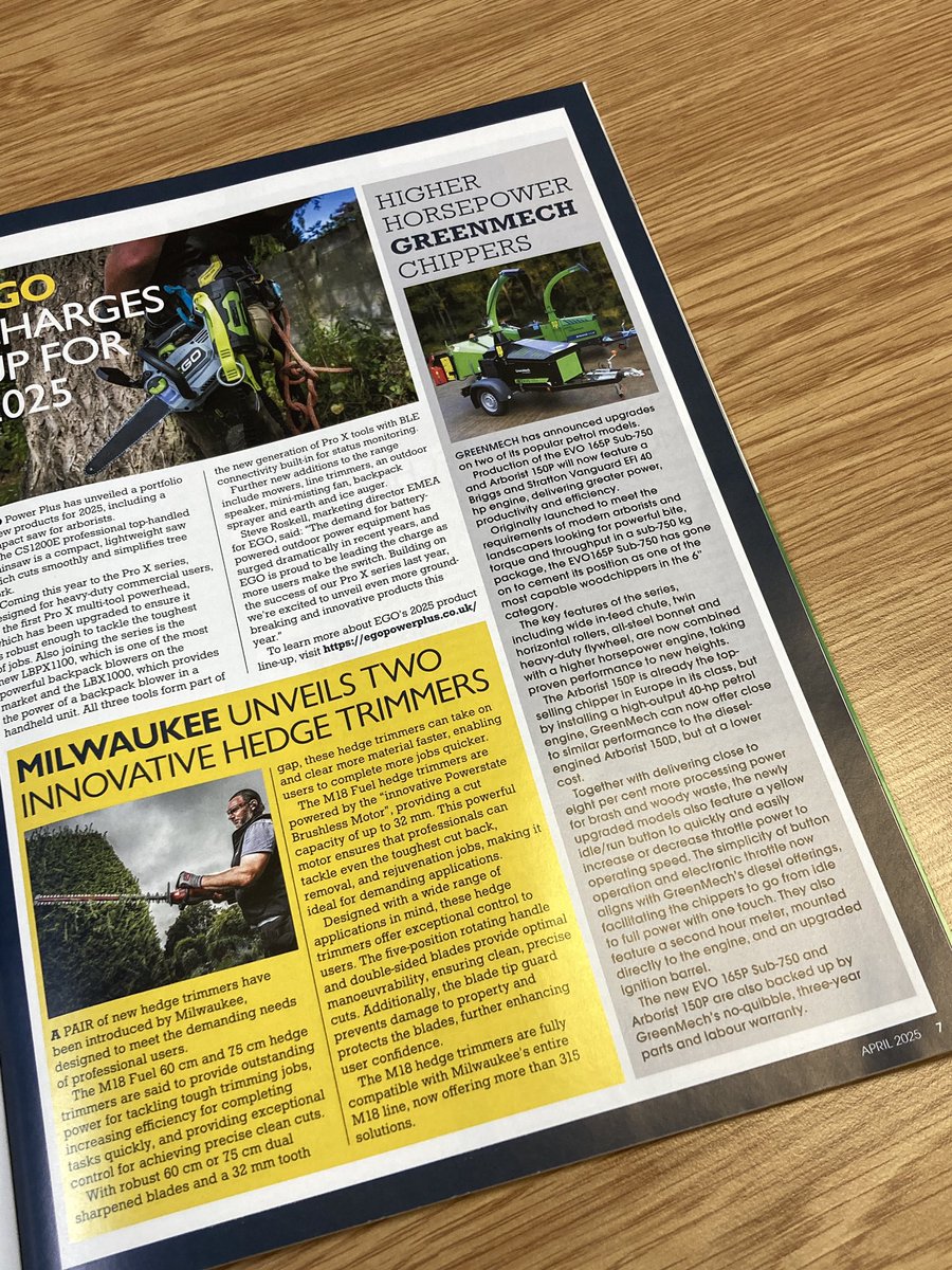 GreenMechUK's tweet image. Write up and advert in the latest edition of Essential Arb from @Forestry_UK Grab a copy if you can!

#GreenMech #essentialarb #woodchipper #evo #press