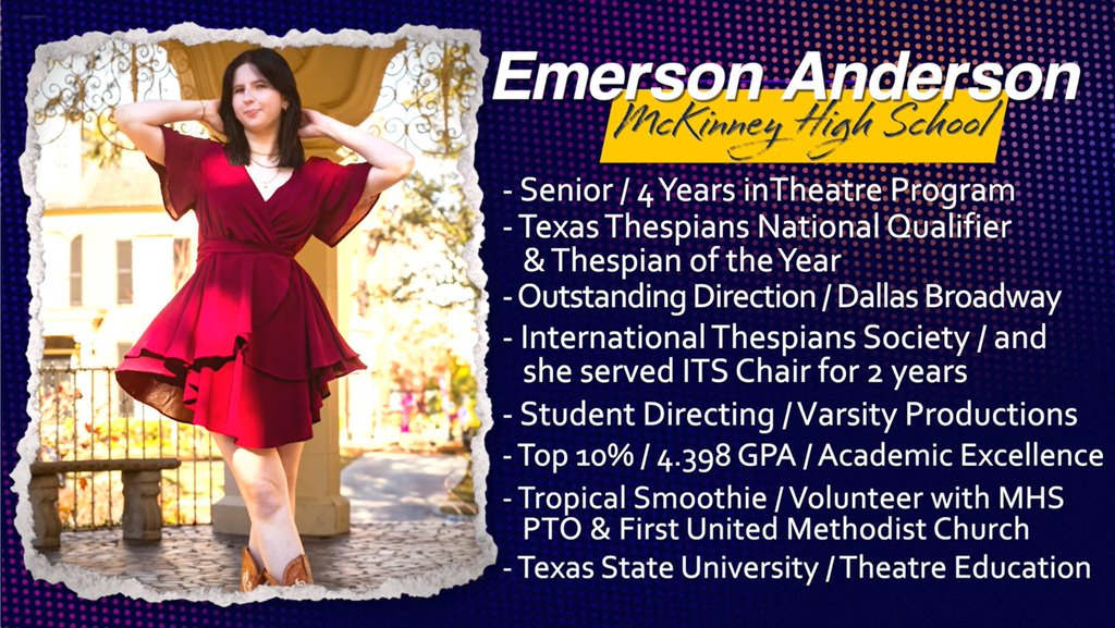 Congratulations to Emerson Anderson, our Dennis Baker State Farm Scholar Artist of the Week! Sending out our best wishes for an incredible remainder of your senior year. #mckinneyisdfinearts #misdfinearts #uplift2inspire
youtube.com/watch?v=JkN-vM…