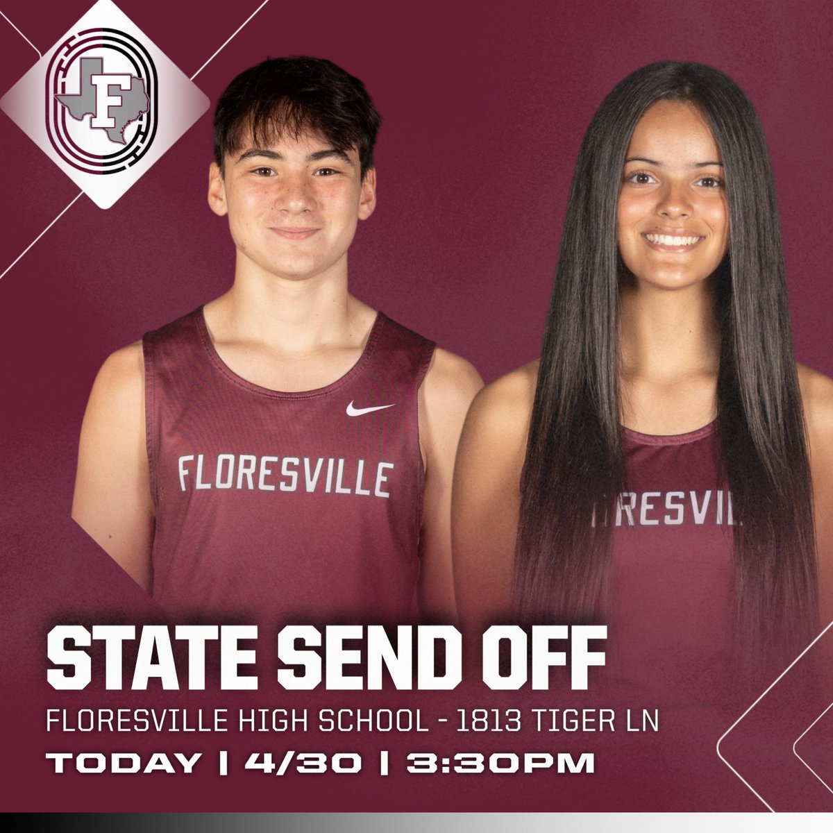 Help us congratulate our incredible track &amp; field athletes as they head to the UIL 4A STATE CHAMPIONSHIPS!

We’ll be holding a send-off celebration today at 3:30pm off Tiger Lane (FHS). Let’s come together as a community to cheer them on and show our support!