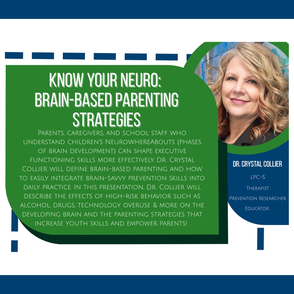All Conroe ISD Parents! Join Dr. Susan Collier for a special presentation on developing brain-based parenting strategies Wednesday, May 7, at Stockton Junior High or Wednesday, May 14, at College Park High School. Learn more at 5il.co/3espi.