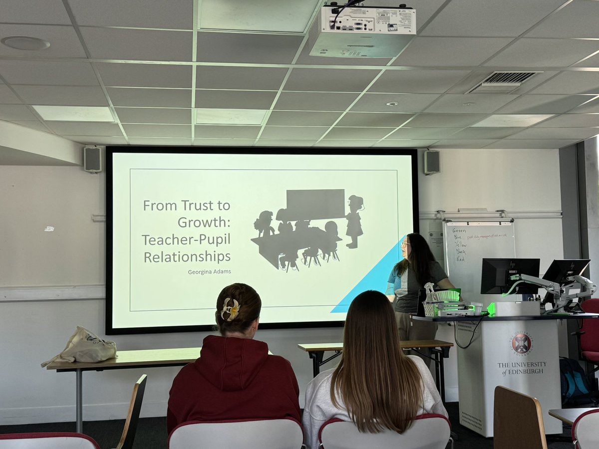 ColBrough's tweet image. Final session of the @UoE_PE 4th year dissertation conference is included student presentations on a broad range of research topics, including poverty, educational relationships, dyslexia and teaching @EdinburghUni @MorayHouse