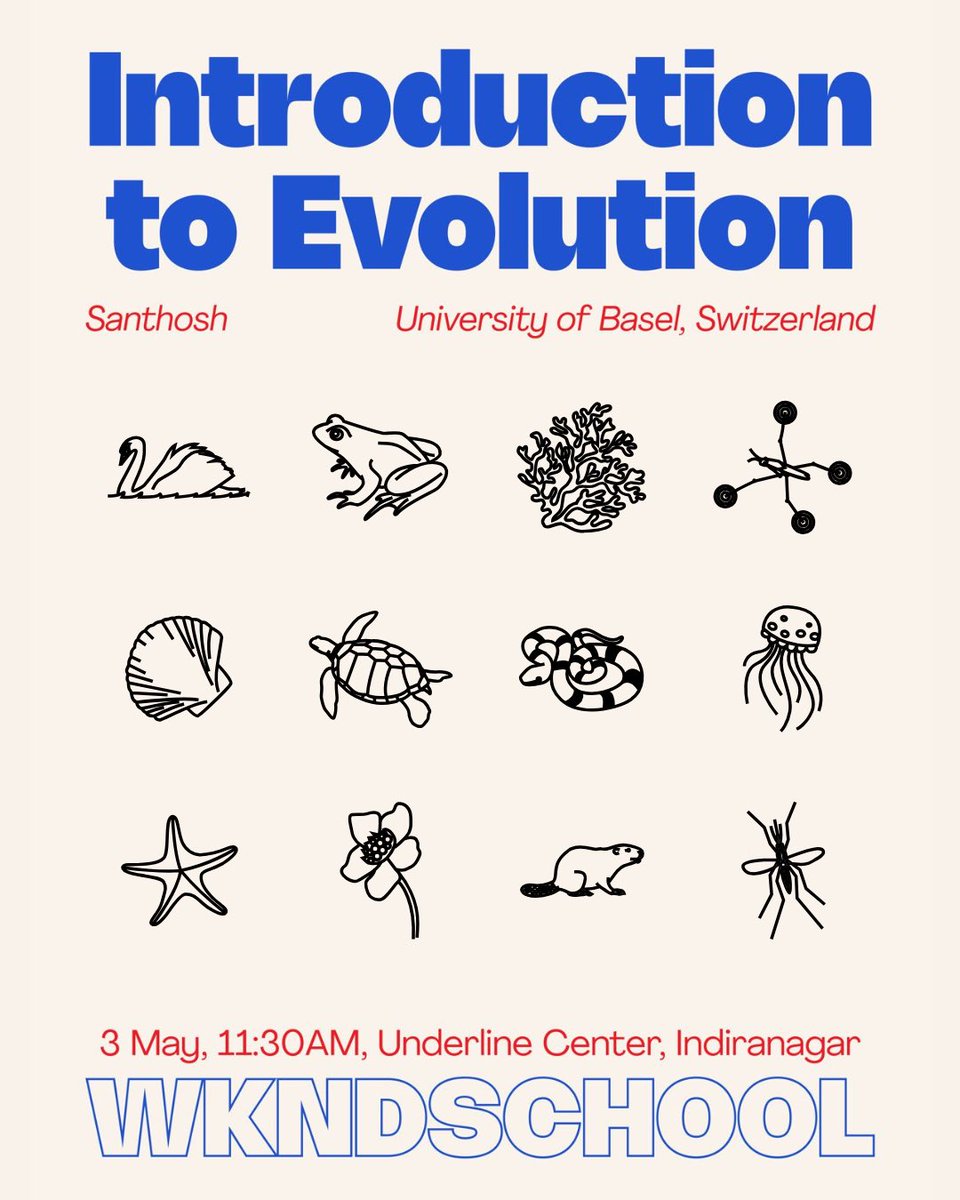 We’ve got our second <a href="/wkndschool_/">wknd school</a> class this Saturday. 

This will be a brief summary of the historical development of the theory of evolution, popular concepts in the subject and what evolutionary thinking teaches us about ourselves and the natural world.