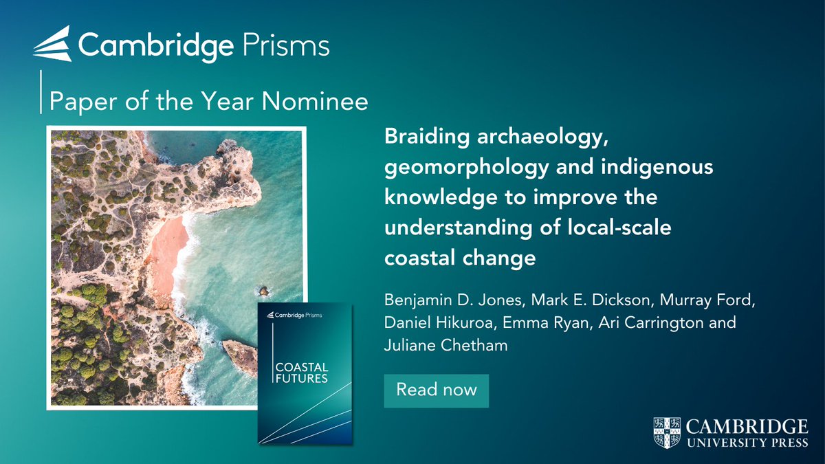 Cambridge Prisms (@cambridgeprisms) on Twitter photo Nominated for 2025 Paper of the Year for #CPCoastalfutures:
Braiding archaeology, geomorphology and indigenous knowledge to improve the understanding of local-scale coastal change
➡️ bit.ly/3Q7Nj5y
<a href="/Thepastfromabo1/">Thepastfromabove - Ben Jones</a> <a href="/DanHikuroa/">Dan Hikuroa</a> <a href="/mfordNZ/">Murray Ford</a> #coastal Nominated for 2025 Paper of the Year for #CPCoastalfutures:
Braiding archaeology, geomorphology and indigenous knowledge to improve the understanding of local-scale coastal change
➡️ bit.ly/3Q7Nj5y
<a href="/Thepastfromabo1/">Thepastfromabove - Ben Jones</a> <a href="/DanHikuroa/">Dan Hikuroa</a> <a href="/mfordNZ/">Murray Ford</a> #coastal