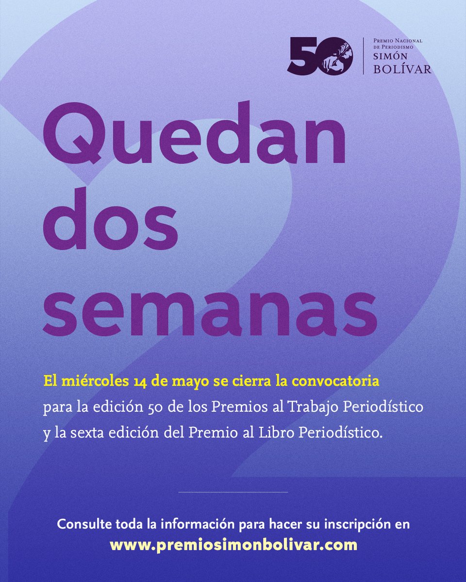 #PNPSB_50 Convocatoria abierta
premiosimonbolivar.com