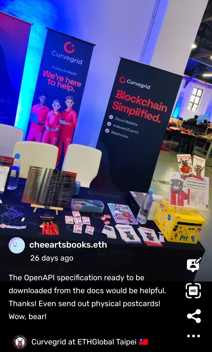 cheeartsbooks's tweet photo. Thanks, @curvegridinc for the care and POAP during #HackTaipei! Sending us messages &amp; featuring in a thread feels so warm.

This is me wearing the 🐻ears🧸 everywhere that made people ask what's that about. Also added a moment to share on the POAP page. TQvm! ❤️ https://t.co/OQsE2QRGsY