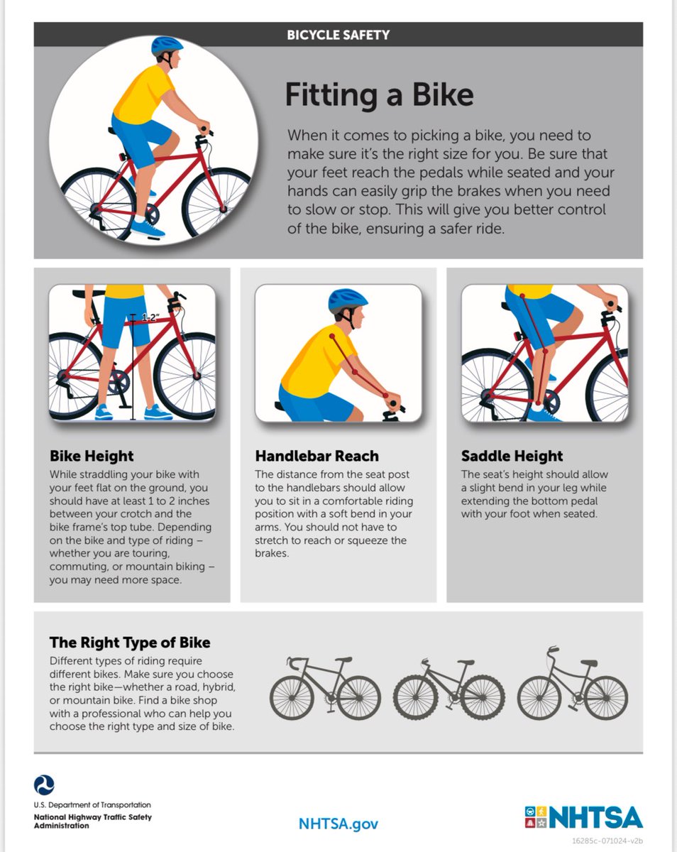 TraumaOutreach1's tweet photo. May is National Bicycle Safety Month! Just like seat belts help save lives in a motor vehicle crash, bicycle helmets save lives, too. When biking, always wear a correctly fitting helmet. @uc_health @NHTSAgov https://t.co/9fO6dlzIy5